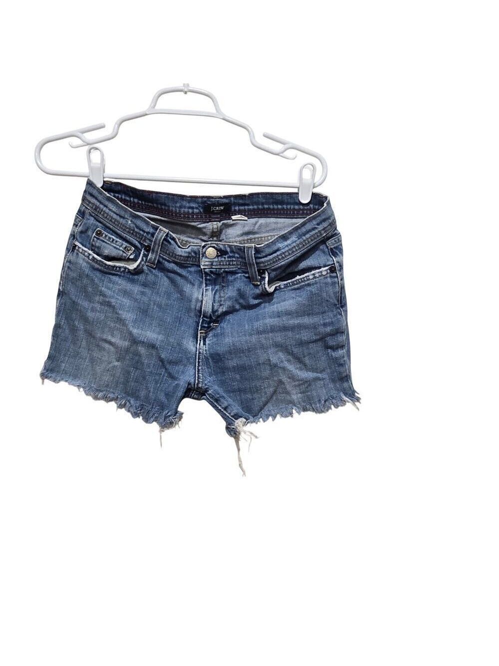 J Crew Size 4 Distressed Denim Cutoff Shorts Frayed Medium Wash